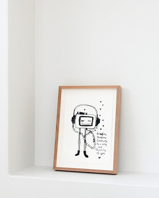 imagine - originele tekening in lijst