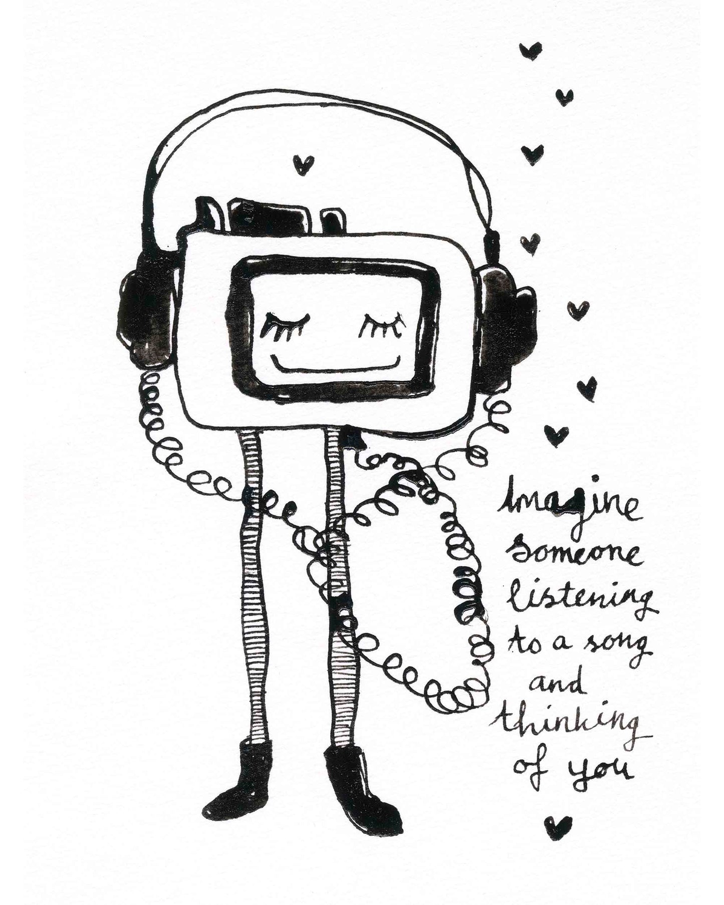 imagine - originele tekening in lijst