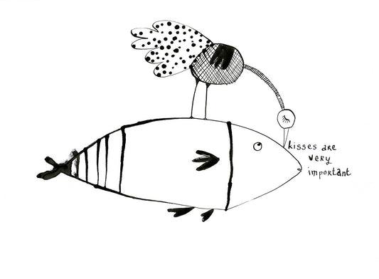 kisses are very important - art print