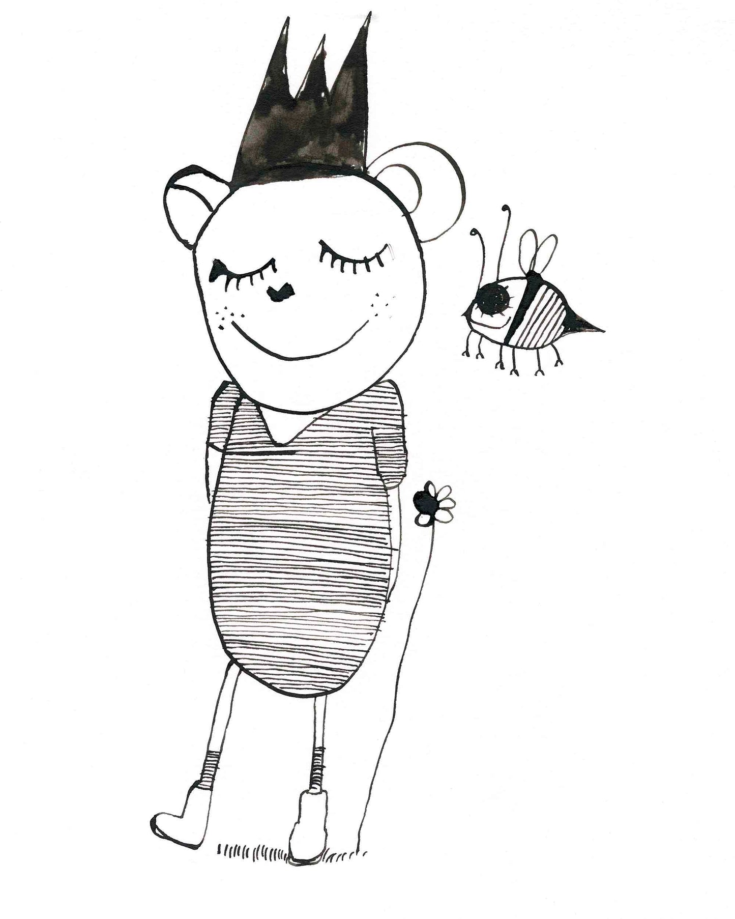 lente - originele tekening in lijst