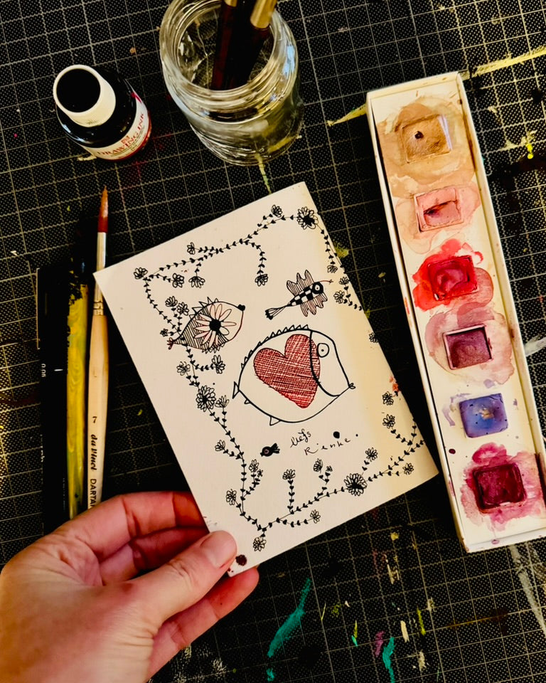 mini art journal - roze