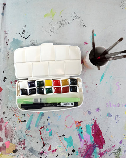 kuretake gansai tambi reisset - 14 kleuren met waterbrush